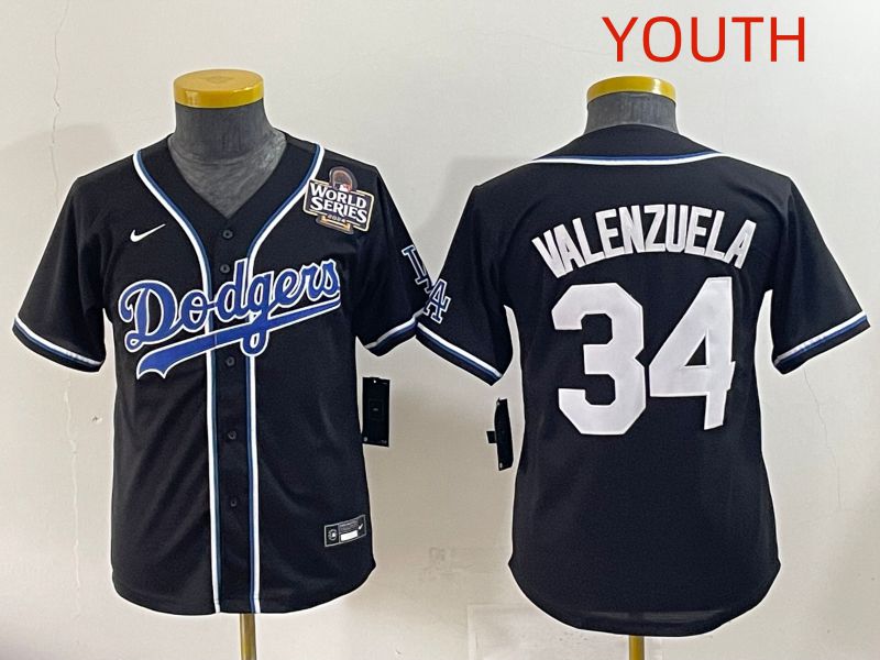 Youth 2025 Los Angeles Dodgers 34 Valenzuela Black Three generations Fashion Nike MLB Jersey style 8